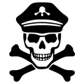 Sticker tête de mort pirate